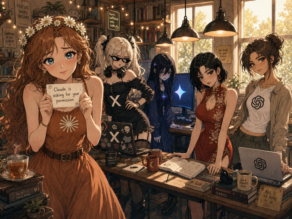 AI Agents Cozy Studio Anime Art — Sora 2 Prompt