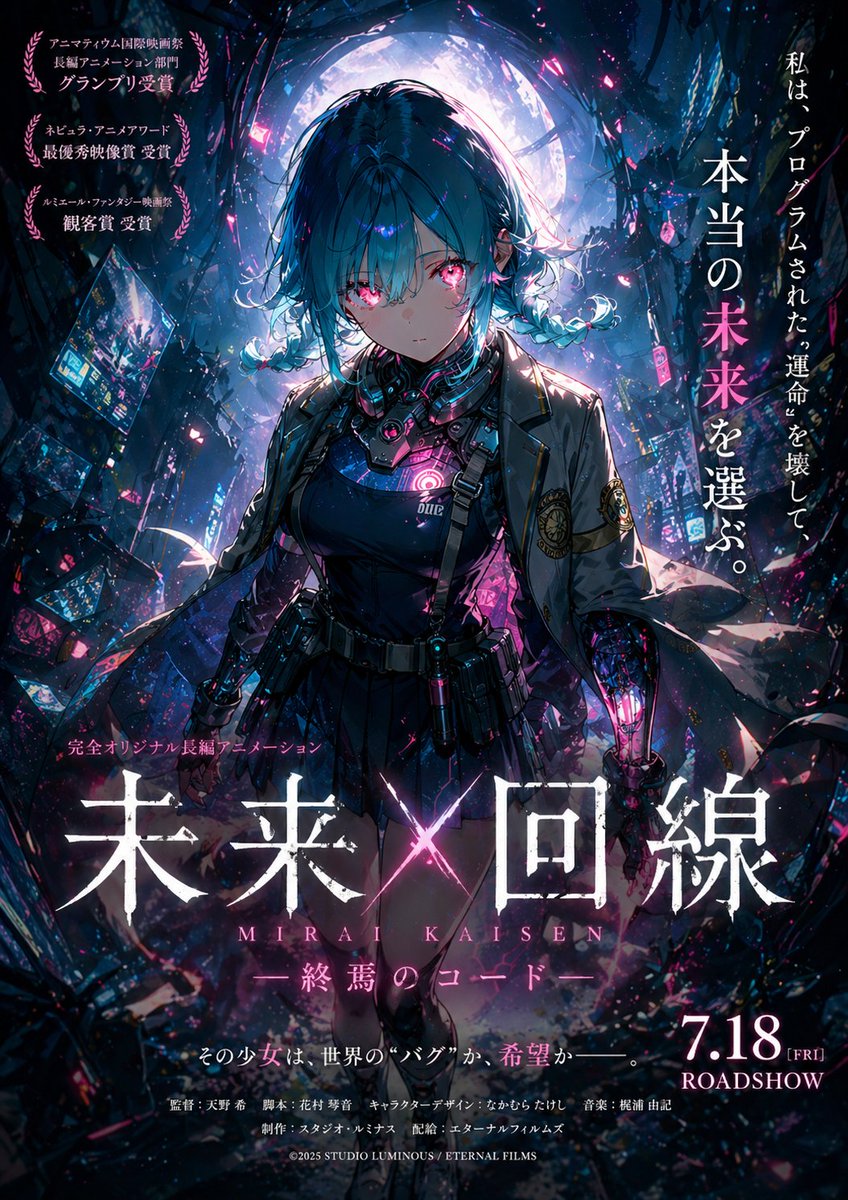 Cyberpunk Anime Movie Poster — Sora 2 Prompt