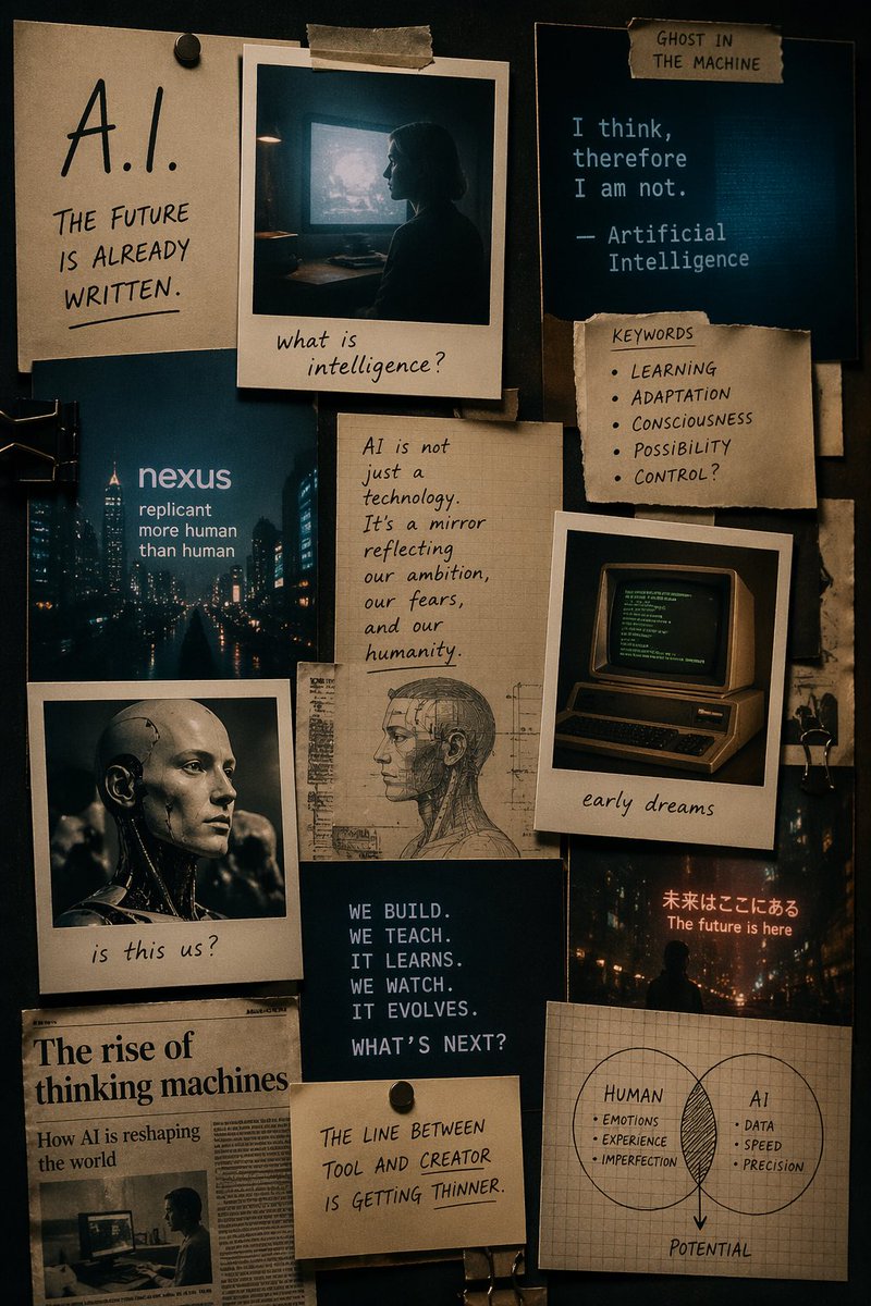 Cinematic AI Mood Board Prompt — Vintage Polaroid Style