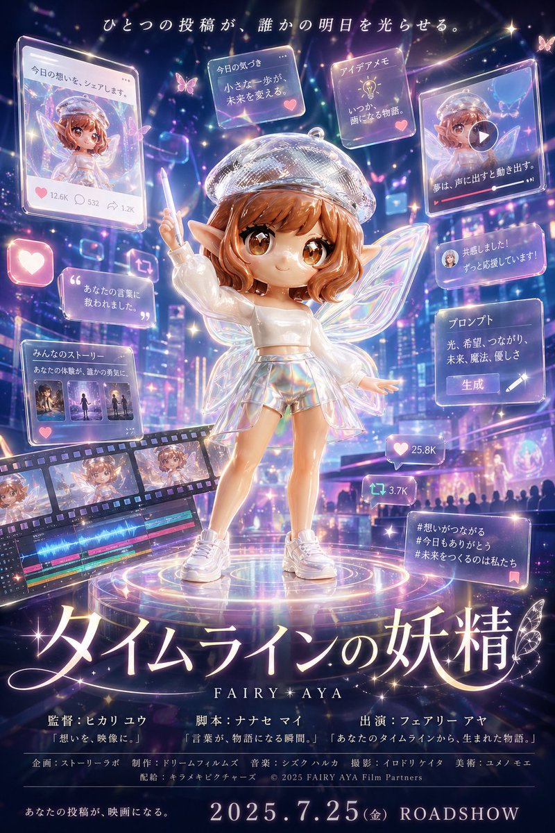 Fantasy Social Media Fairy Poster — Sora 2 Prompt