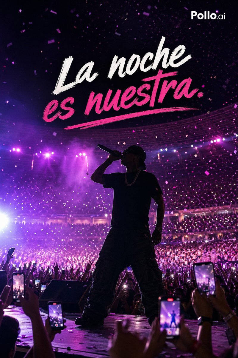 Neon Concert Poster: Silhouette Performer & Crowd — Sora 2