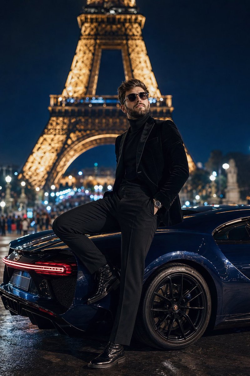 Paris Night Fashion Photography Prompt with Face Reference