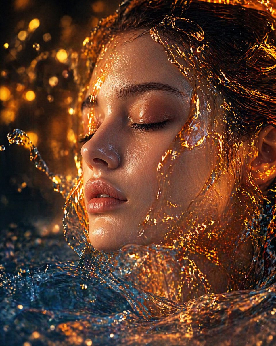 Cinematic Molten Gold Face Close-Up — Sora 2 Prompt