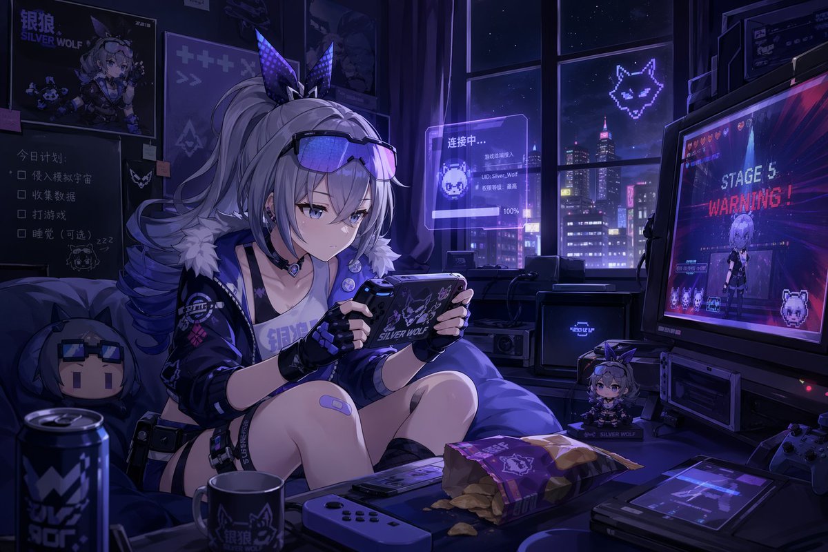 Silver Wolf Gaming Prompt – Custom Character Action Scenes