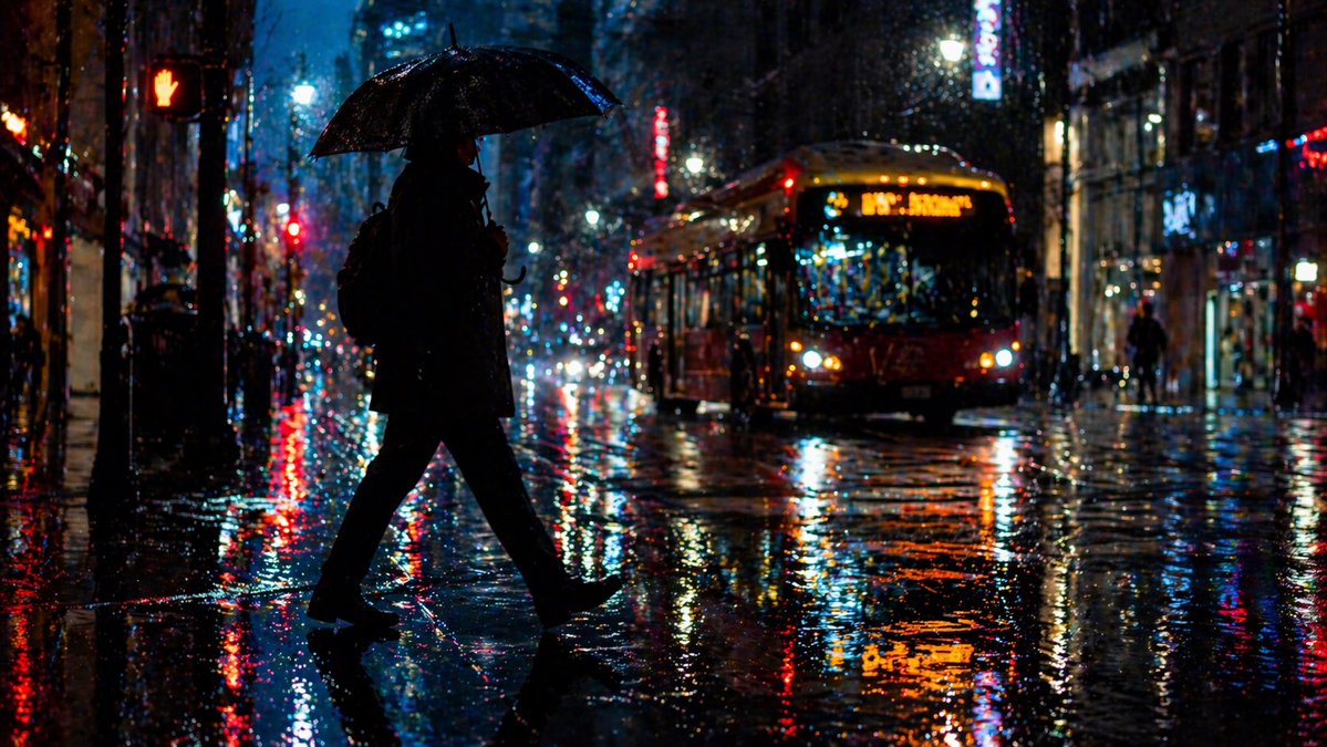 Cinematic Rainy Night Street — Sora 2 AI Prompt