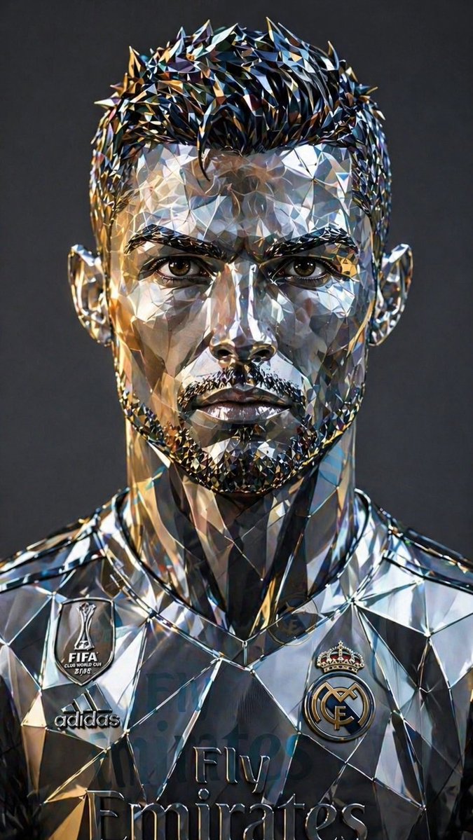 Futuristic Low-Poly Chrome Portrait — Sora 2 Prompt