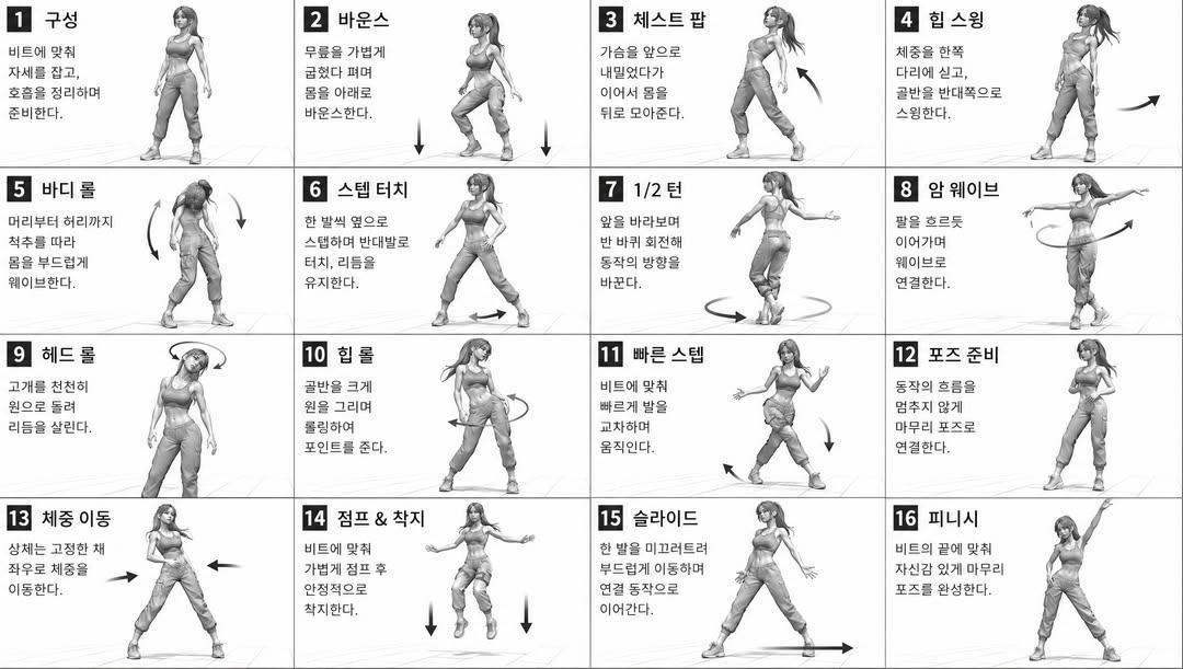 Character Motion Reference Sheet — 4x4 Grid Prompt