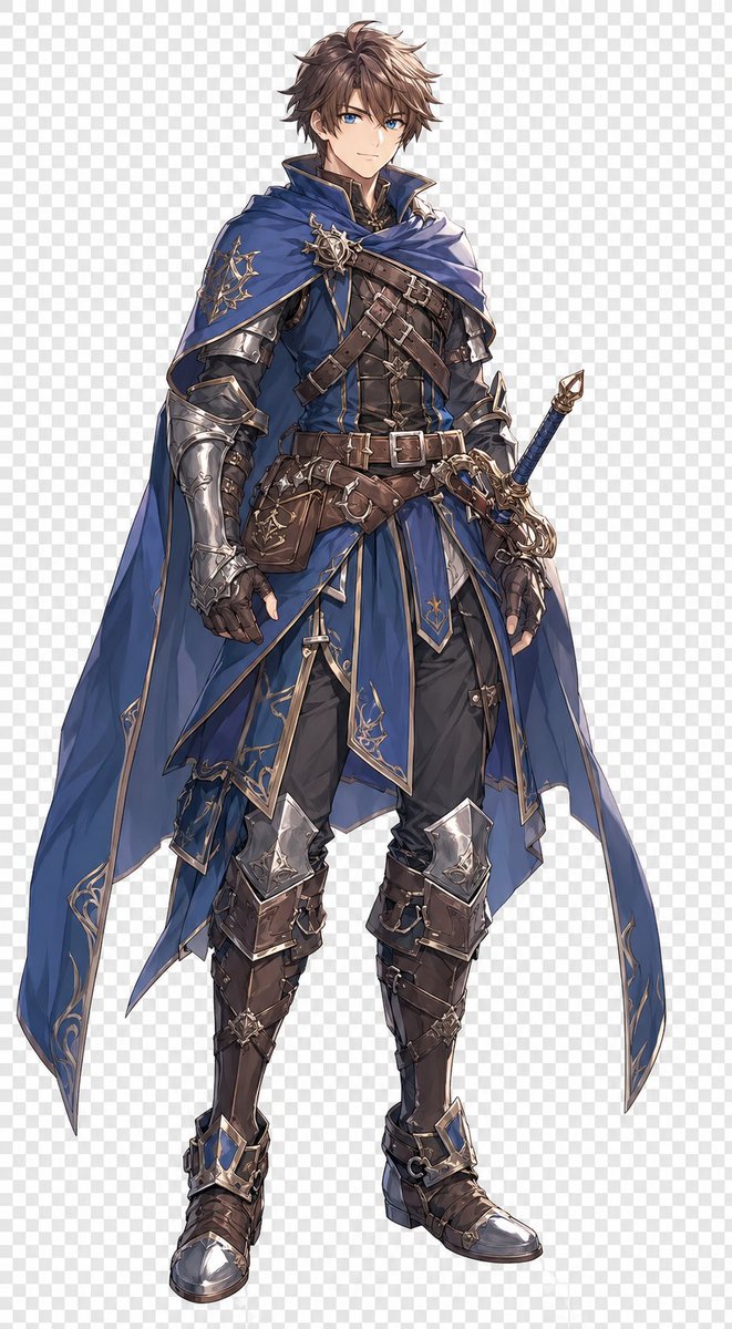 JRPG Knight Character Prompt — Transparent Fantasy Design