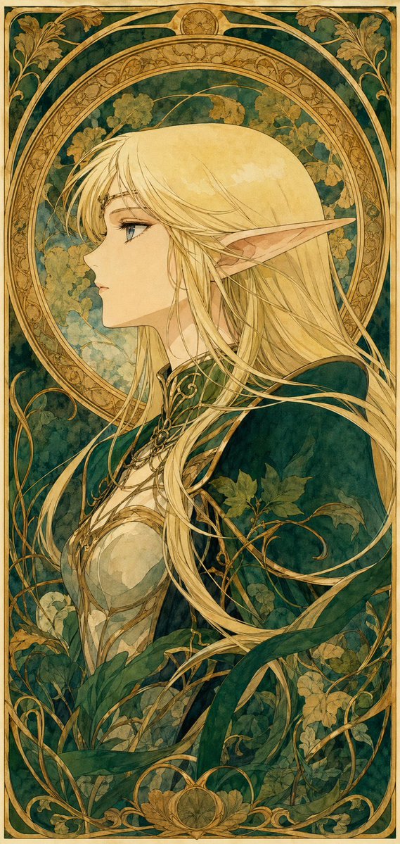 90s Anime Elf Warrior — Mucha Style Sora 2 Prompt