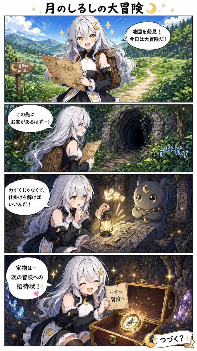Fantasy Moon Mark Manga Page — Sora 2 Prompt