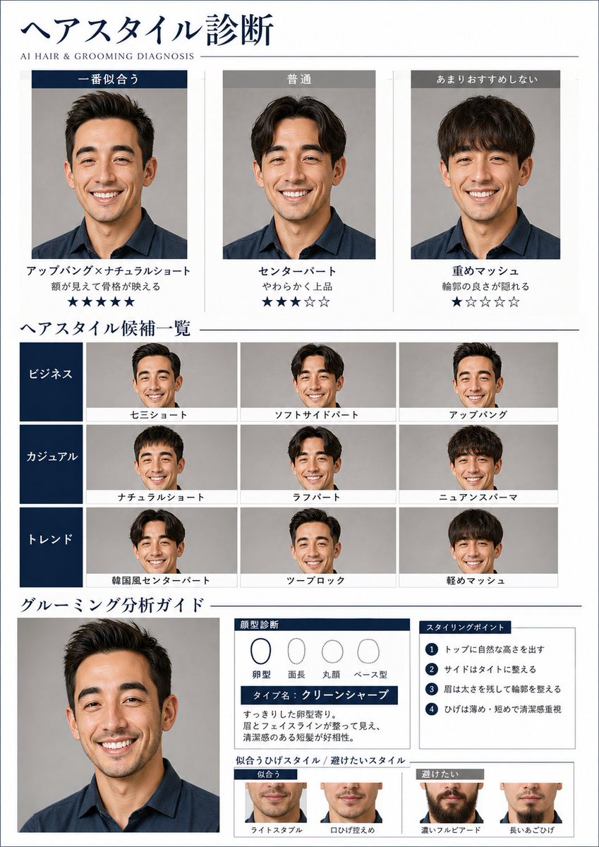 JPN Mag-Style AI Hair & Grooming Diagnosis Prompt