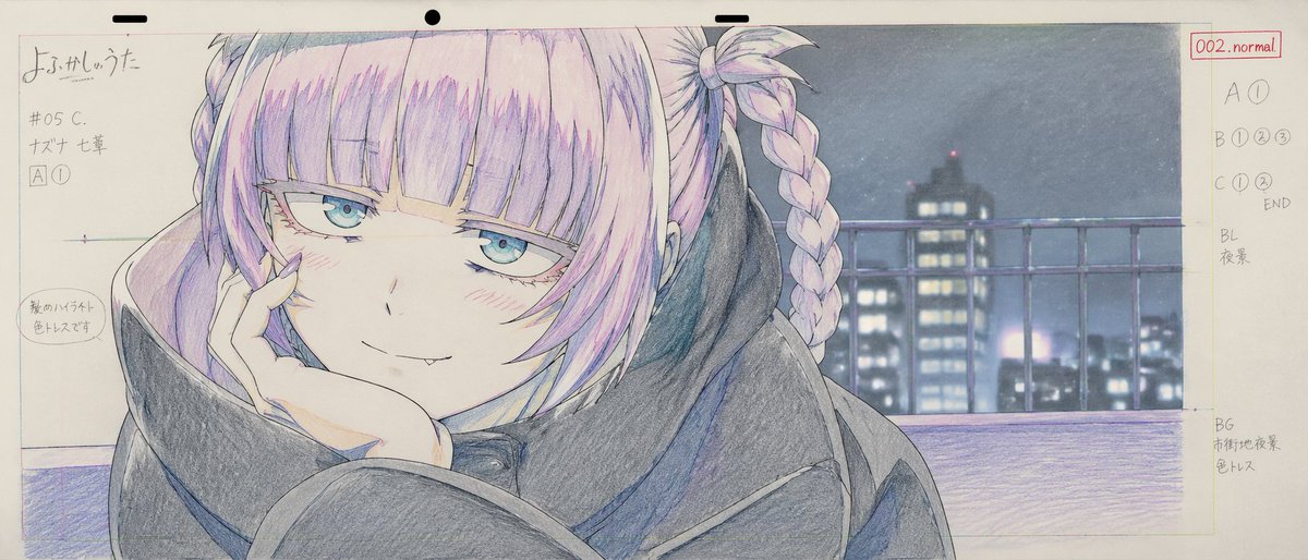Traditional Anime Animation Sheet with Handwritten Notes