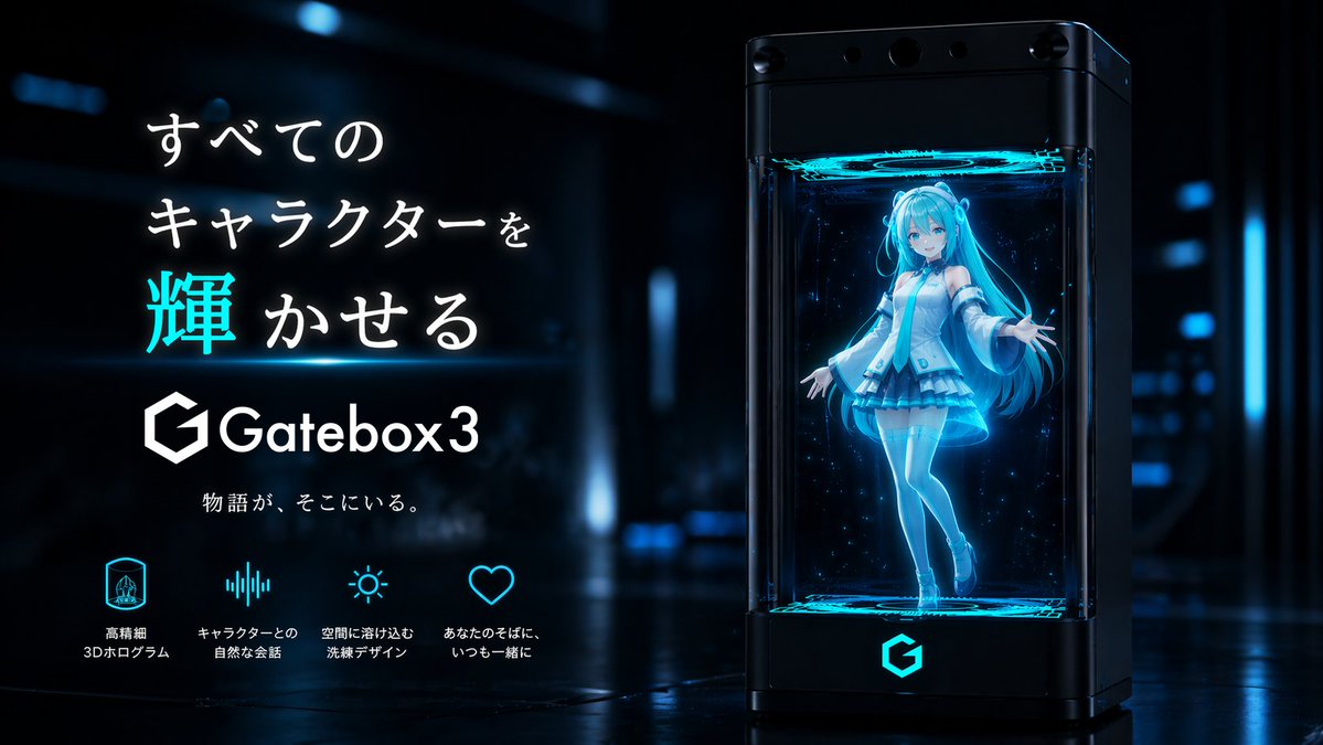 Futuristic Gatebox3 Hologram Ad — Sora 2 Prompt