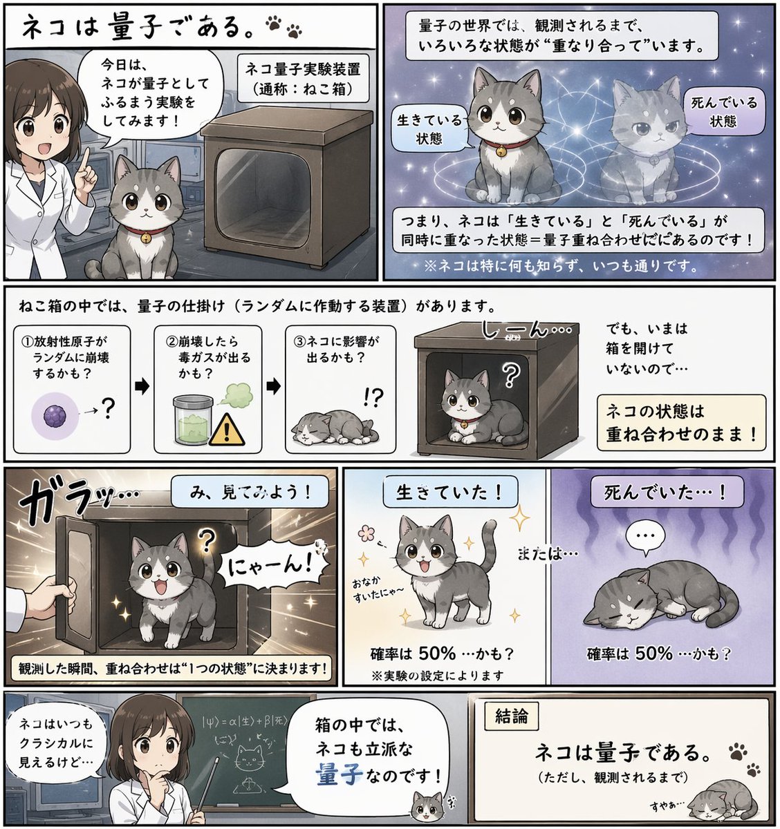 Quantum Cat Comic — Customizable AI Prompt