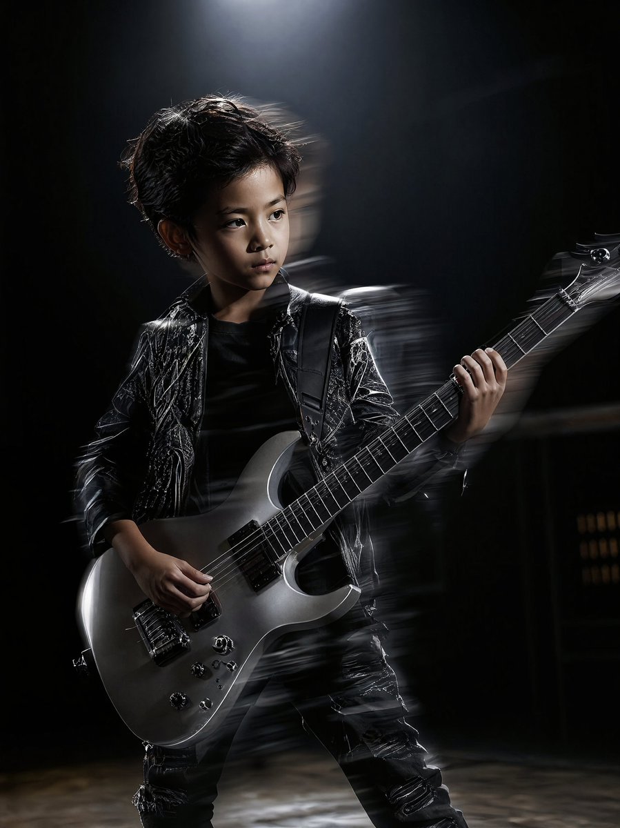 Fashion-Editorial Guitarist in Dramatic Light — Sora 2 Prompt