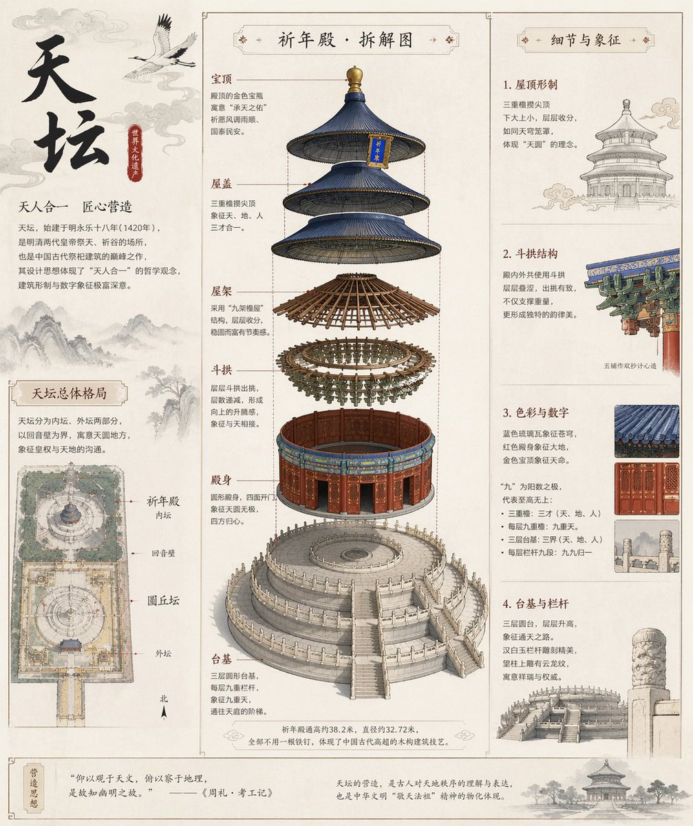 Temple of Heaven Exploded View — Chinese Aesthetic AI Prompt