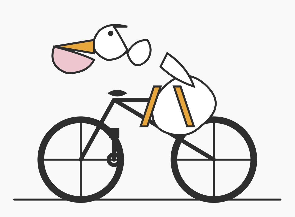 Whimsical Cycling Bird Geometric Art — Sora 2 Prompt