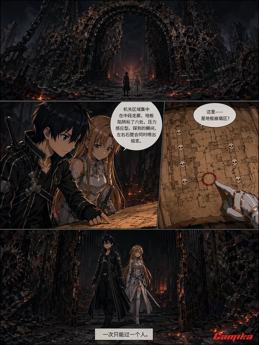 Dark Fantasy Ruins Comic Page — Cinematic Manga Prompt