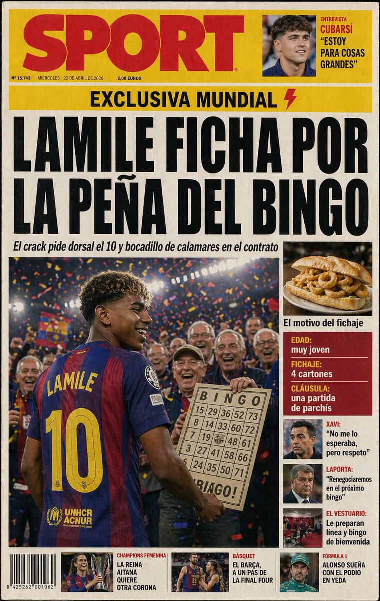 Satirical Spanish Sports Newspaper Cover — Sora 2 Prompt