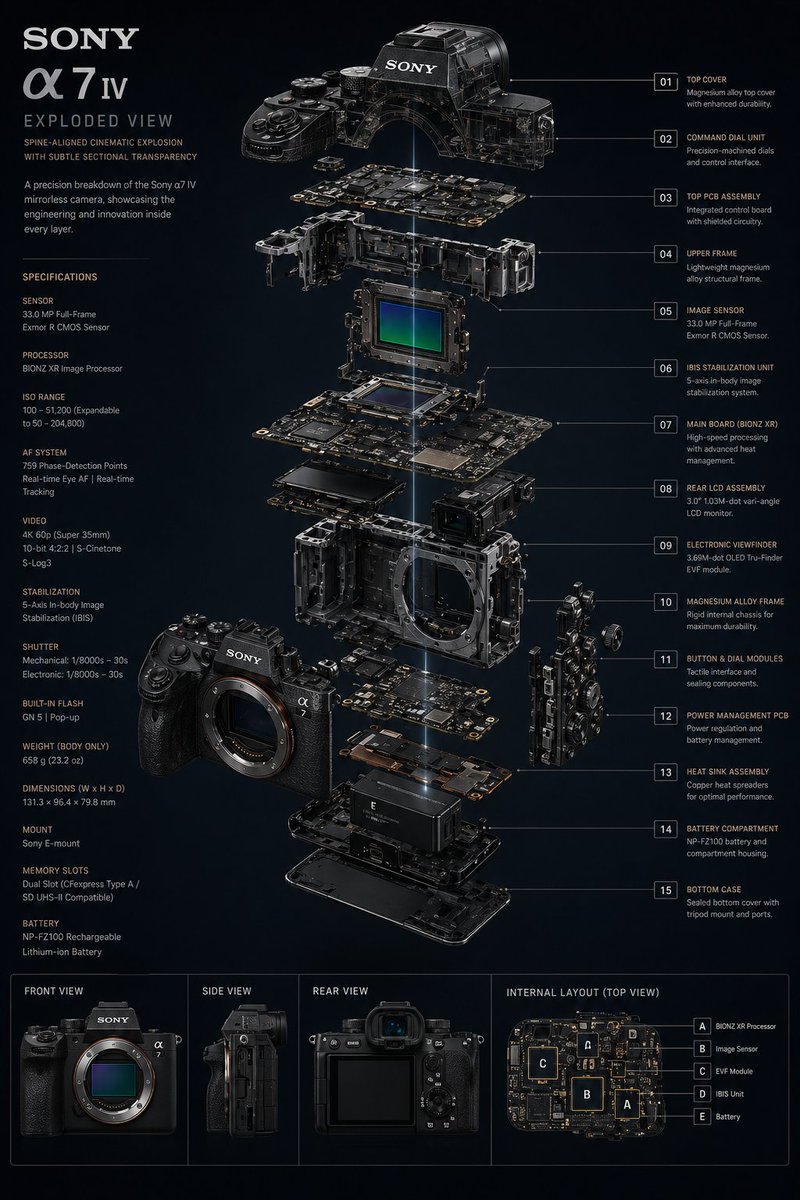 Ultra-Realistic 3D Exploded View Prompt: Sony BRAVIA 8K TV