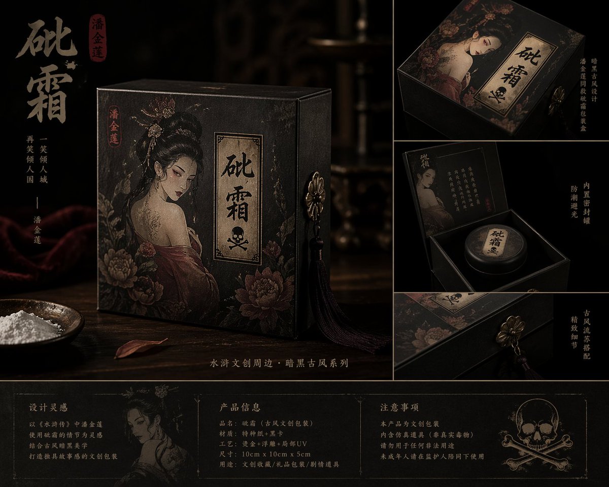 Dark Ancient Chinese Packaging Design — Sora 2 Prompt