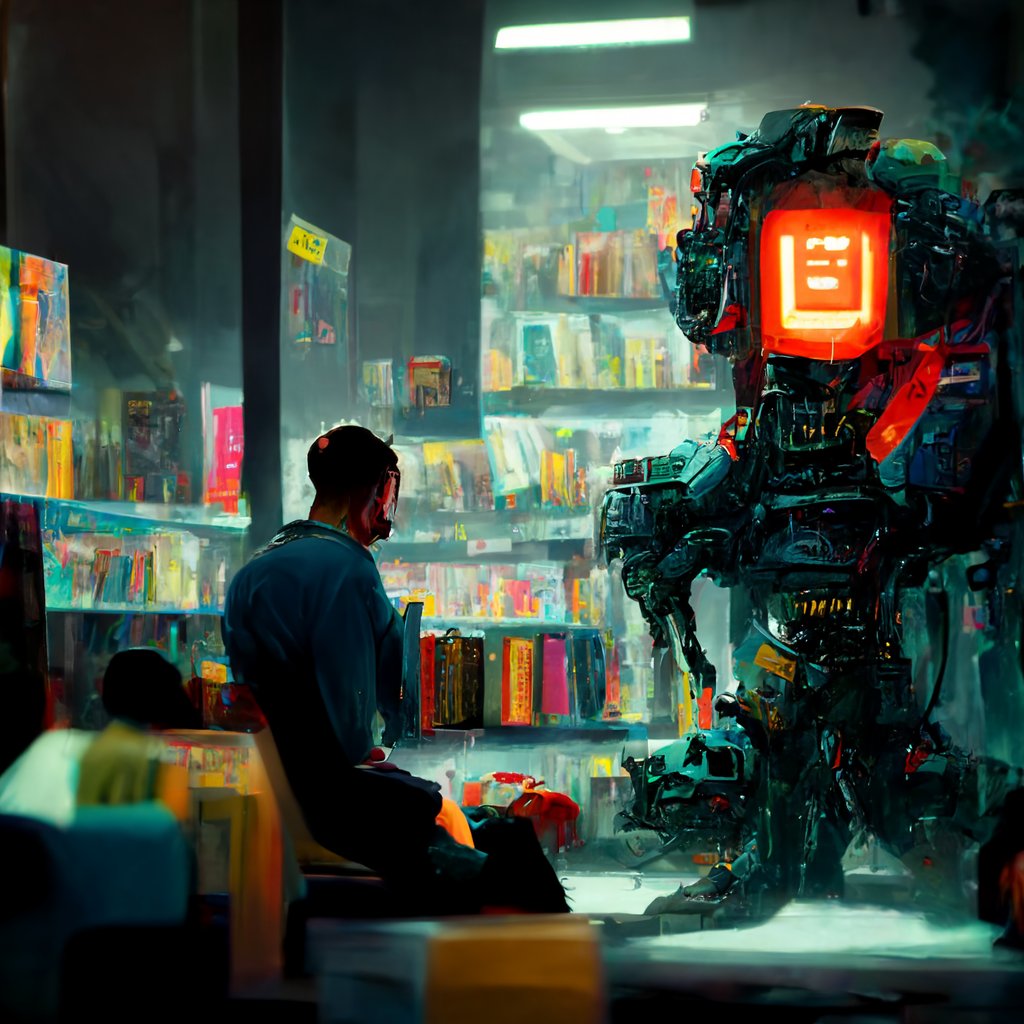 Cyberpunk Robot Encounter — Sora 2 Prompt