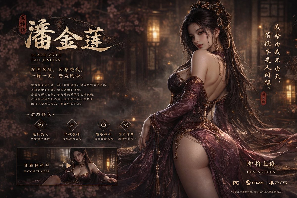 Black Myth Pan Jinlian: Stunning Game Intro Screen Prompt