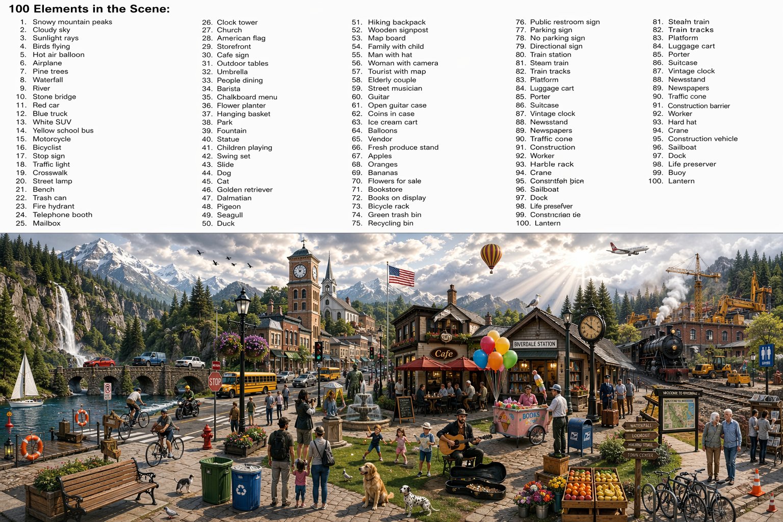 100 Elements in One Scene: Full List — Sora 2 Prompt
