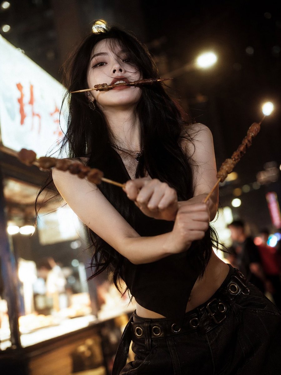 Anime Tribute Portrait — High-Fashion Night Market Prompt