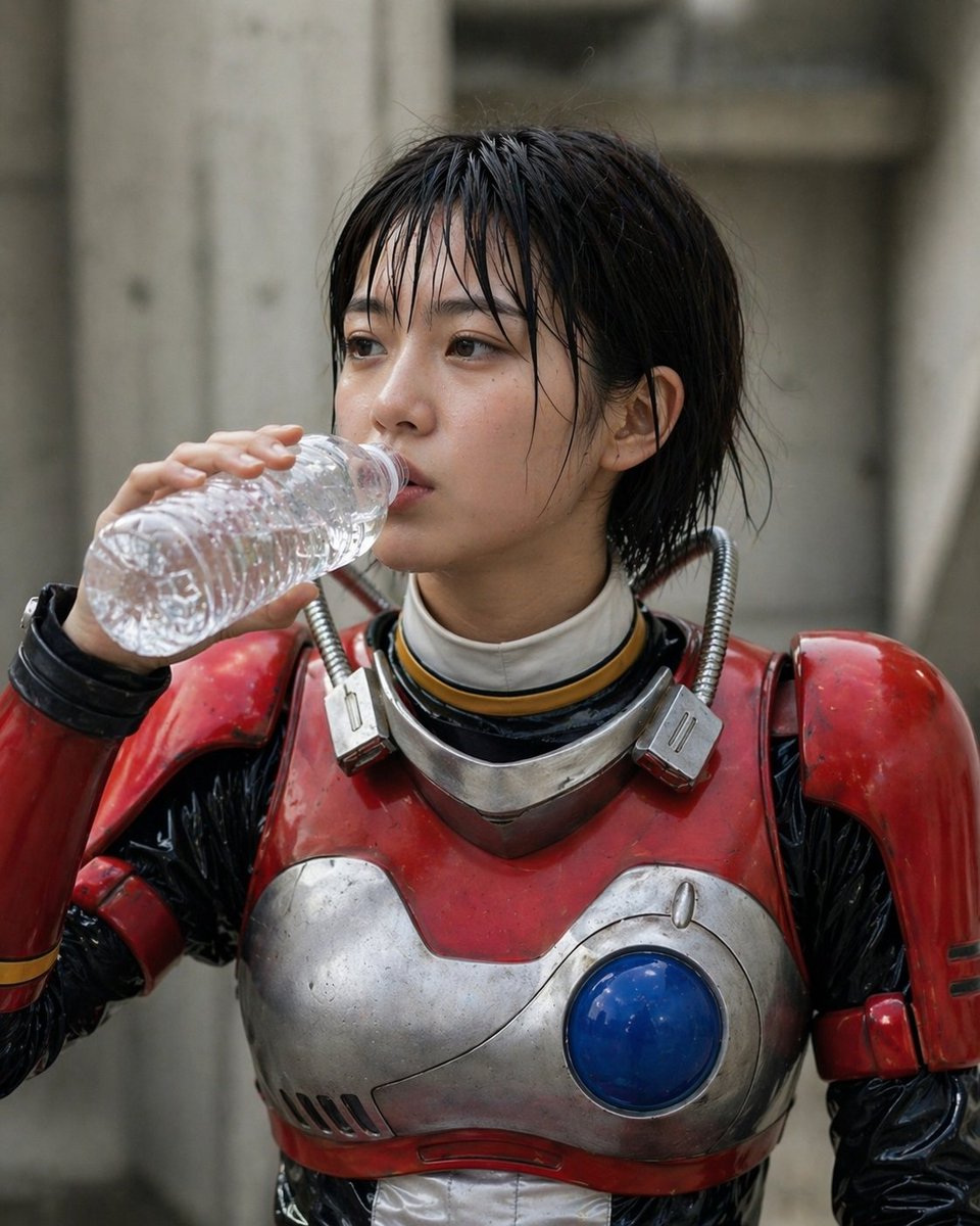 Retro Tokusatsu Armor Snapshot Portrait — Sora 2 Prompt