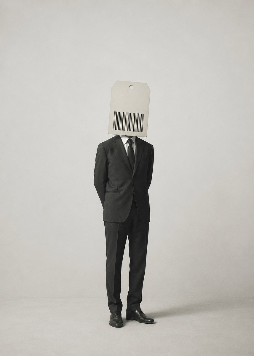 Surrealist Satire: Barcode Head — Sora 2 Prompt
