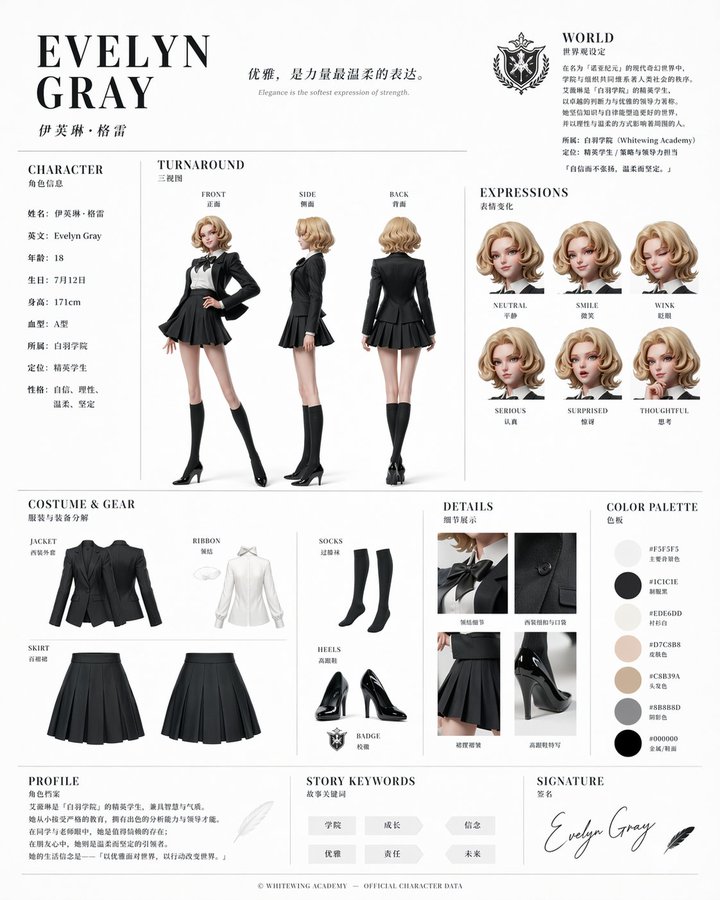 Official Character Reference Sheet — Sora 2 Prompt