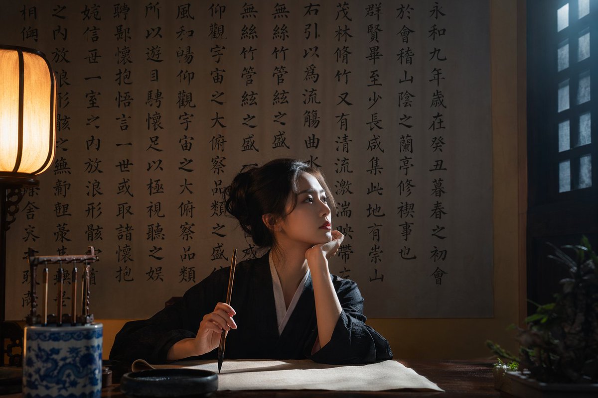 Cinematic Calligraphy Portrait Prompt