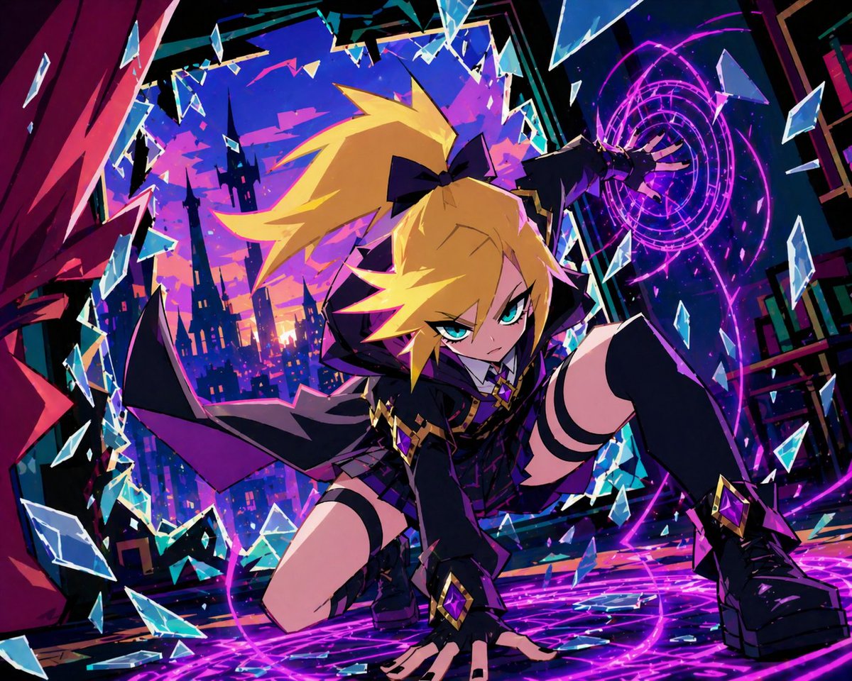 Anime Magic Heroine Shattering Glass — Sora 2 Dynamic Action Prompt