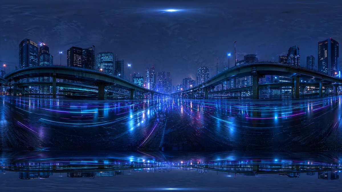 Cyberpunk Rain-Soaked Highway 360° HDRI — Sora 2 Prompt