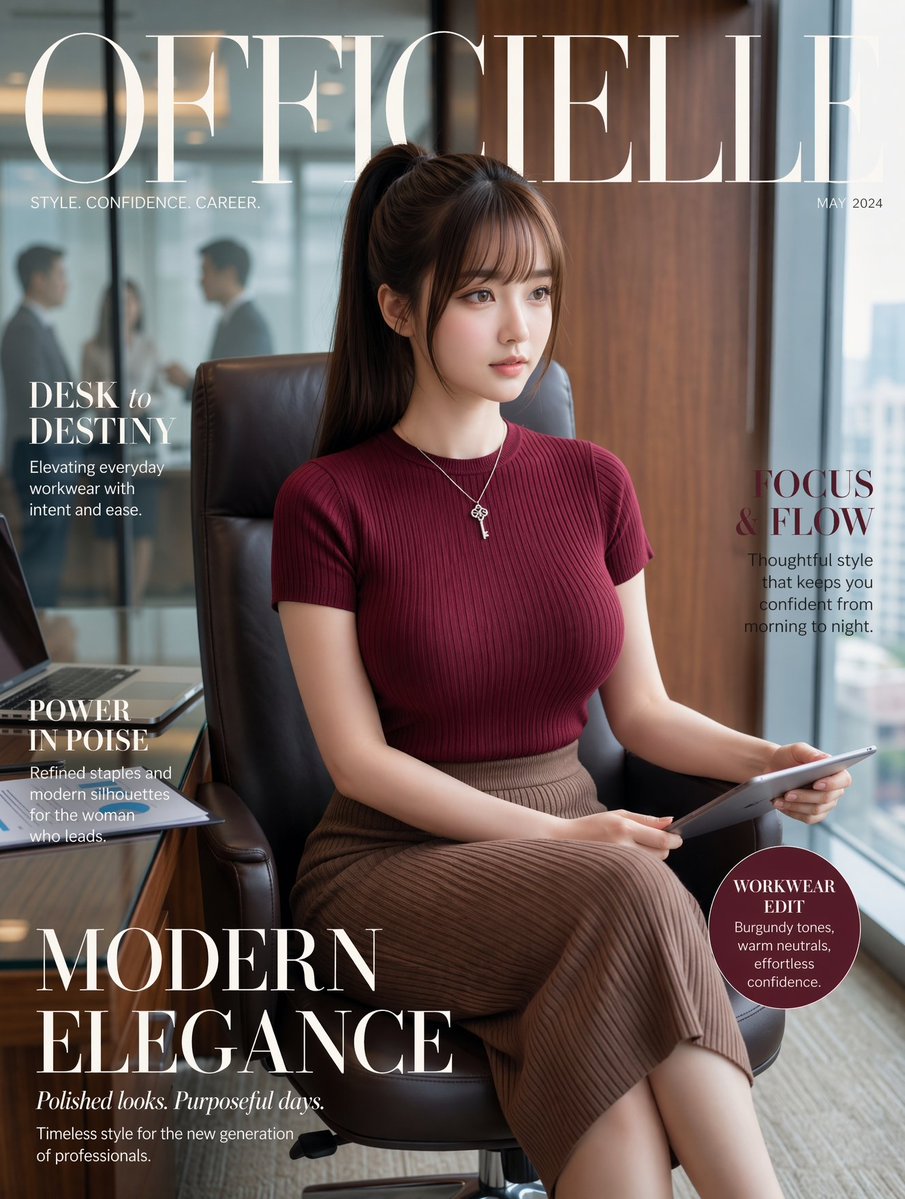 Luxury Office Fashion Magazine Cover — Sora 2 Prompt