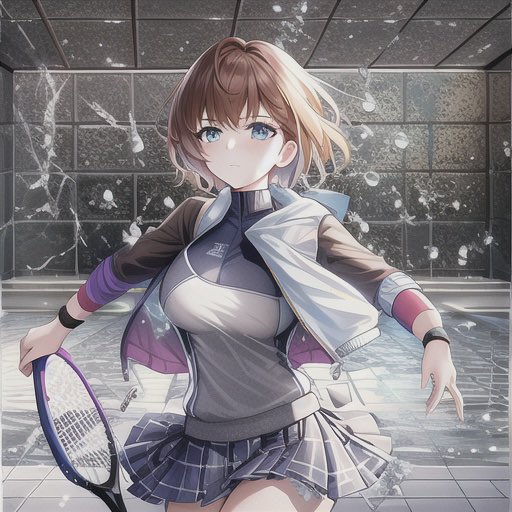 Anime Tennis Girl Shattered Court — Dynamic Sora 2 Prompt