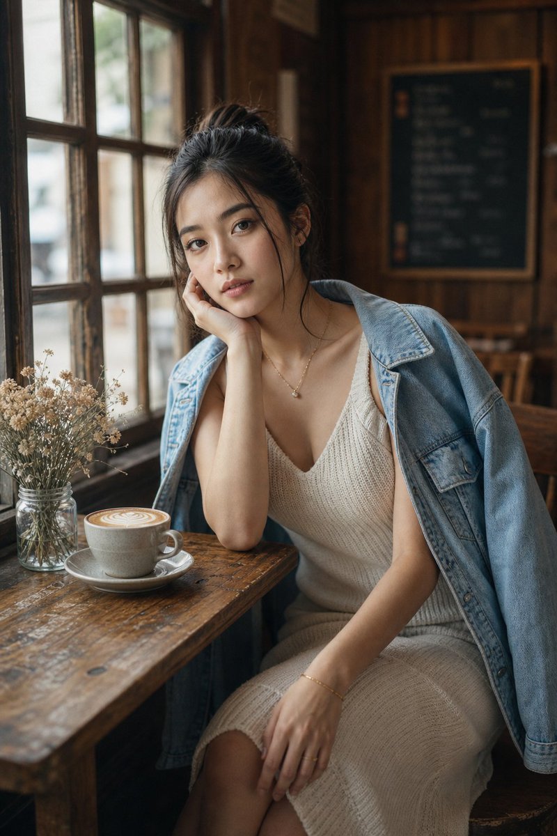 Cozy Cafe Portrait — Realistic Lifestyle Photography Prompt