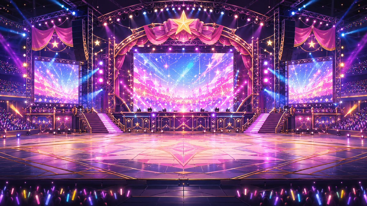 Neon VTuber Arena Stage — Sora 2 Anime Prompt