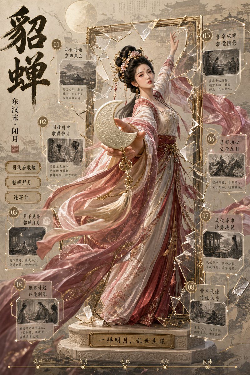 3D Diaochan Breakout Portrait — Sora 2 Chinese History Prompt