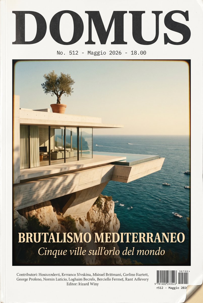 Mediterranean Brutalist Villa Magazine Cover Prompt