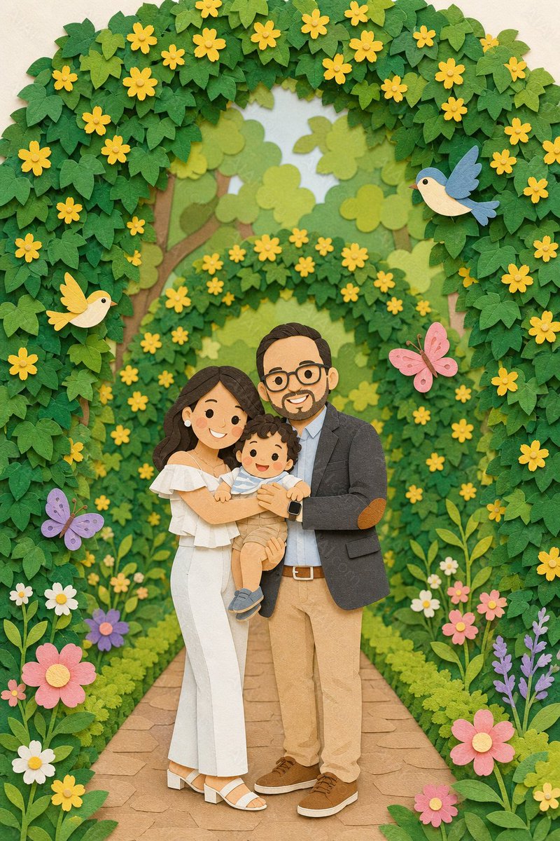Family Portrait Paper Cut Art — Sora 2 Prompt