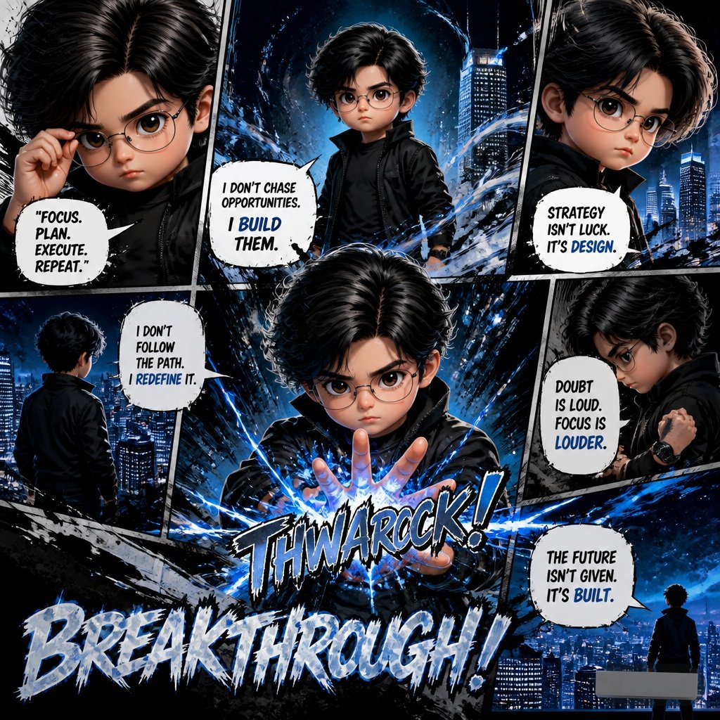Motivational Cyberpunk Comic Poster — Sora 2 Prompt