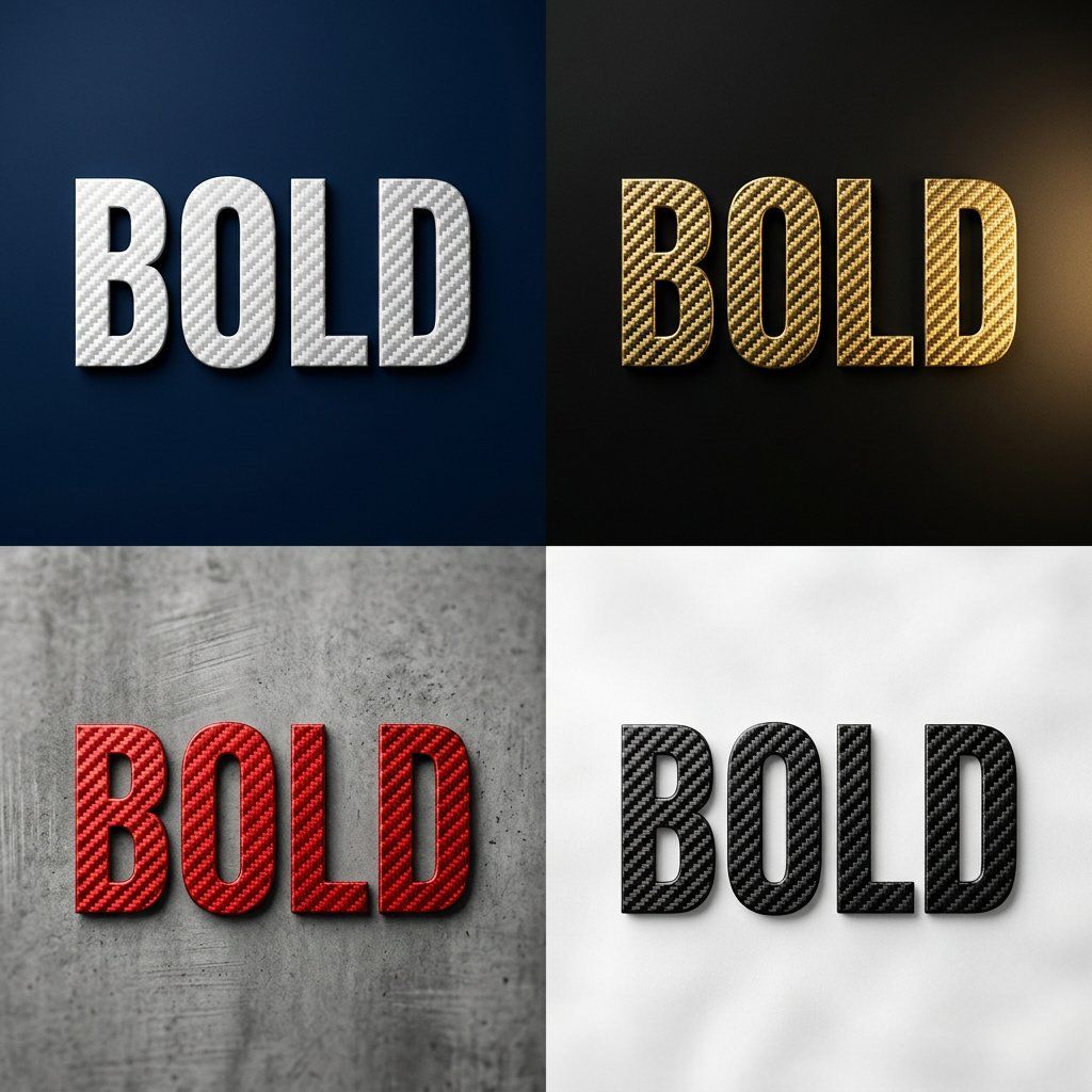 Carbon Fiber Typography — Woven Letterforms Prompt
