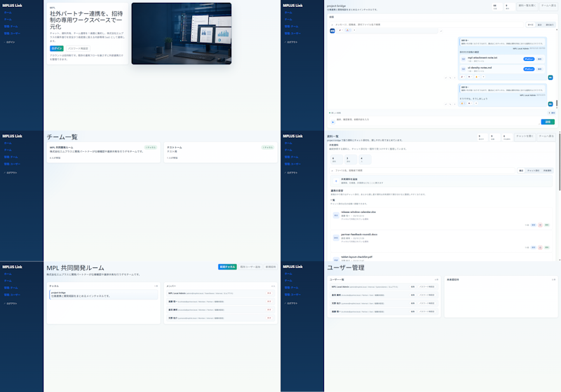 MPLUS Link Modern UI Redesign — 6-Screen SaaS Prototype