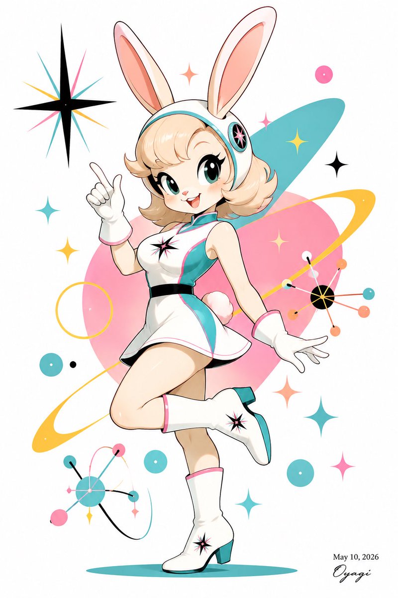 Retro Space Bunny Anime Mascot — Sora 2 AI Prompt