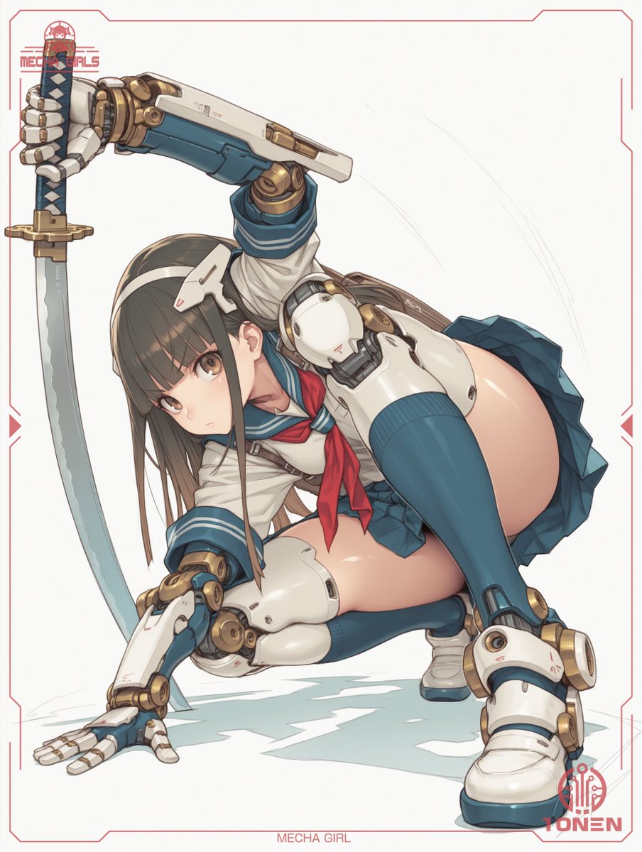 Mecha Girl Katana Action Poster — Sora 2 AI Prompt