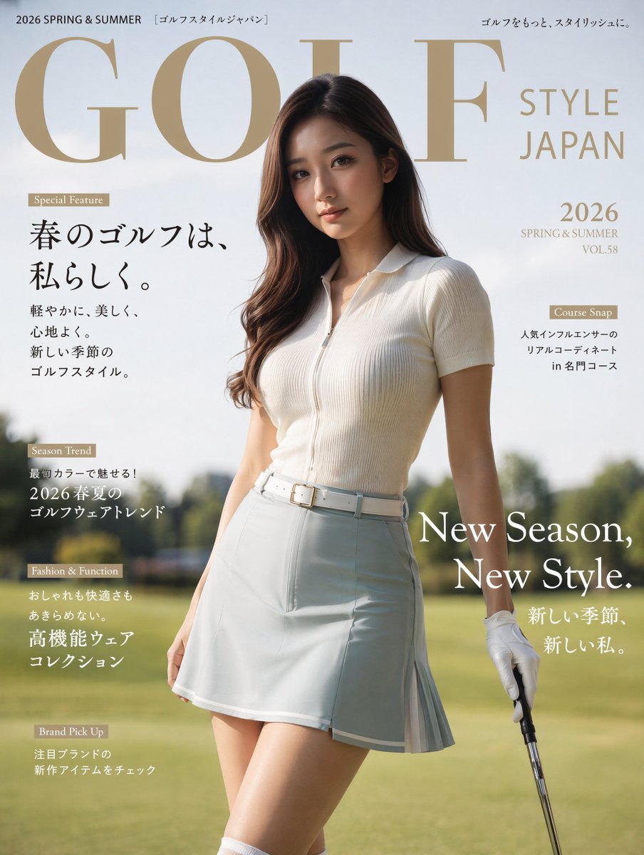 Japanese Golf Fashion Magazine Cover — Realistic Sora Prompt