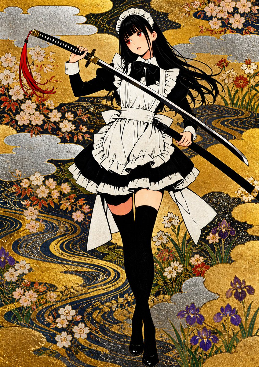 Rimpa Gold & Silver Cloud Art — Sora 2 Prompt