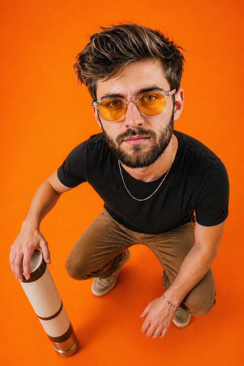 Fisheye-Modenporträt – Überkopf-Studio-Prompt für Sora 2